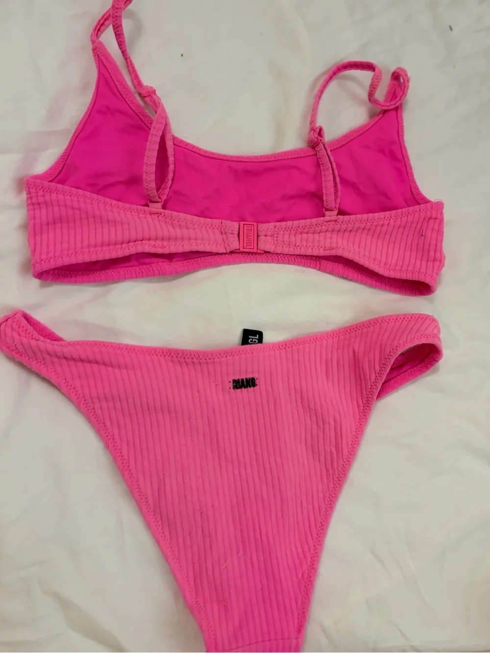 triangl swimwear Bright Pink Ribbed Bikini